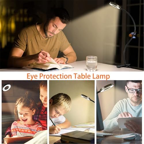 Brokimis Clip-On LED Reading Desk Lamp