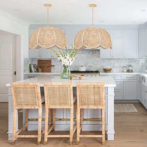 Arturesthome Woven Lotus Flower Pendant Light, 15.7″*9.8″