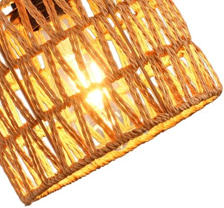 Hand-Woven Rattan Flush Mount Ceiling Light