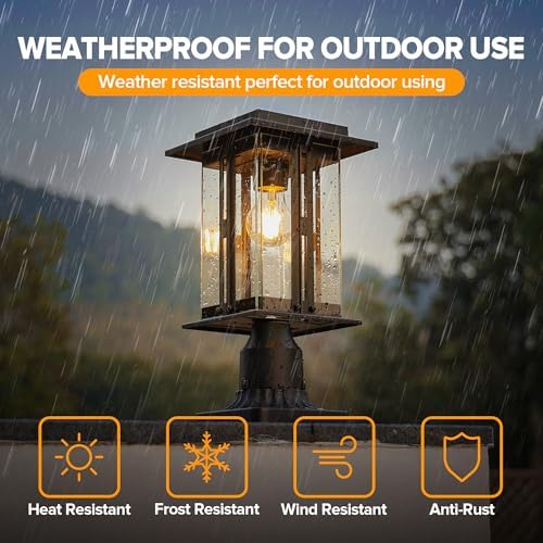 LUTEC 200-Lumen Solar Lamp Post Light