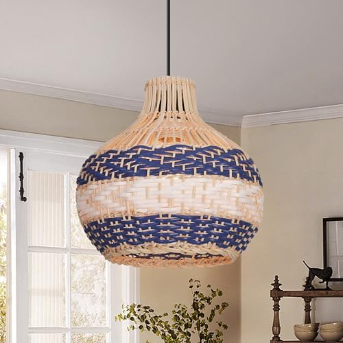 Rattan Woven Pendant Light, 9.8"