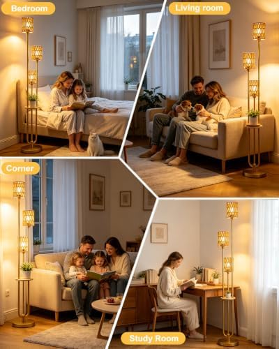 Lightdot 3-Lights Rattan Floor Lamp