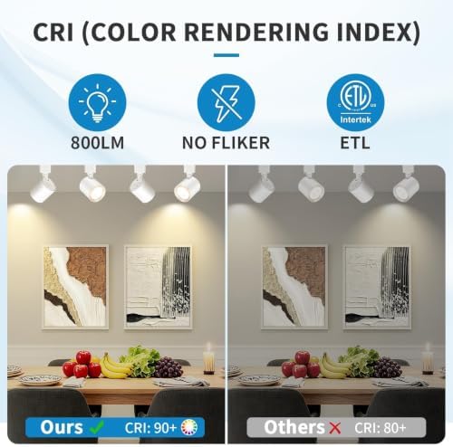 5-Color 6-Light LED Track Lighting Kit, 6.6FT H-Type, White