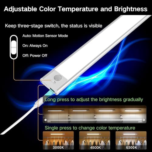 Motion Sensor Under Cabinet Lighting-Magnetic Rechargeable Closet