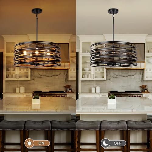Sigaitwei 19.7-Inch 5-Light Drum Chandelier