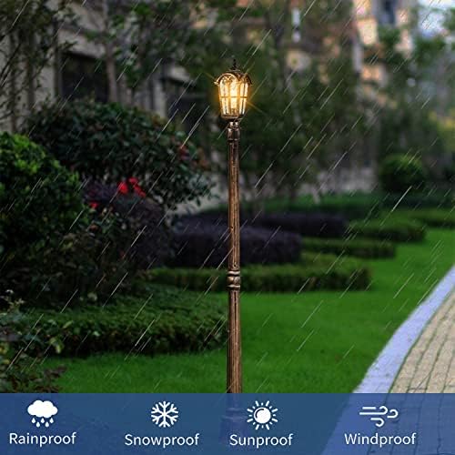YUBOLE Water-Tempered Glass Outdoor Post Light
