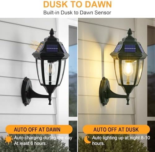 2-Pack Solar Porch Lights, Motion Sensor