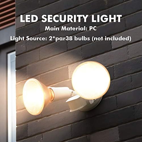 LUTEC 2 Packs 300 Watt Halogen Motion Activated Integrated Dual-Head