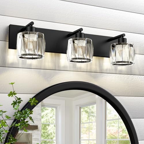 VOLISUN 3-Light Matte Black Vanity Light