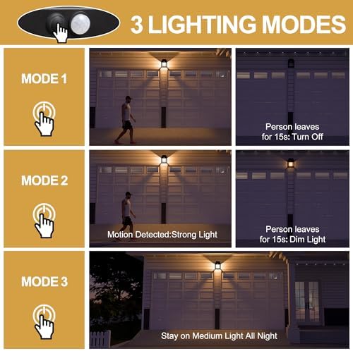 Jyoiat Solar Porch Wall Lights, 4 Pack, Motion Sensor