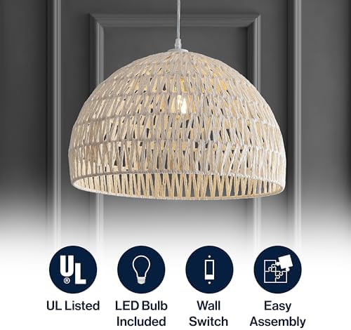 JONATHAN Y Campana 1-Light Cream Pendant Lamp