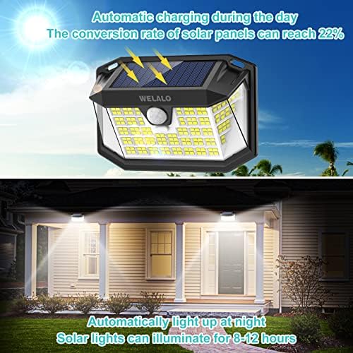 WELALO 188 LED Solar Motion Sensor Lights, 4 Pack