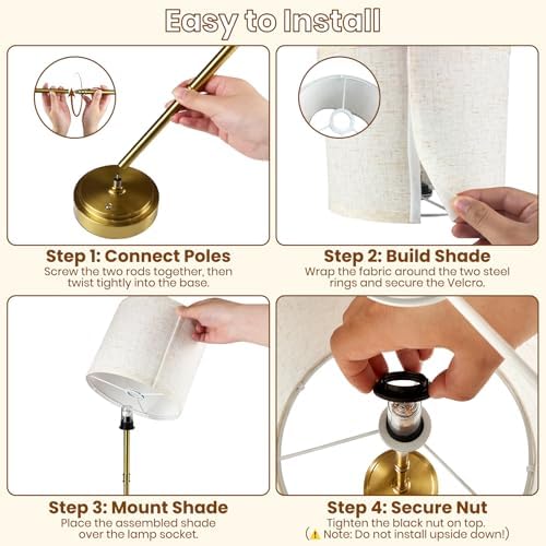 AWOKE 17.7-Inch Cordless Table Lamp, 7500mAh