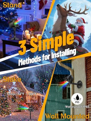 Christmas Projector Lights, 4 Festival Themes, 3 Color Firefly