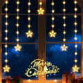 Christmas Star Curtain Lights, 74 LEDs, Warm White