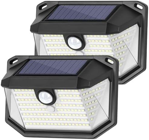 Solar Outdoor Motion Sensor Wall Lights, 2-Pack