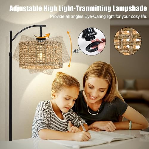 Arc Floor Lamp with Remote Control, 3 Color Temperatures