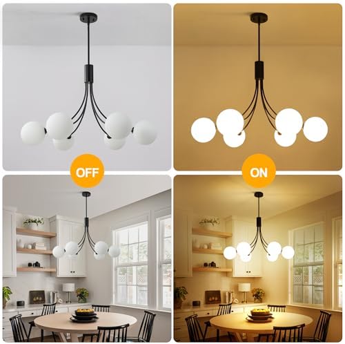 6-Light Black Modern Farmhouse Chandelier