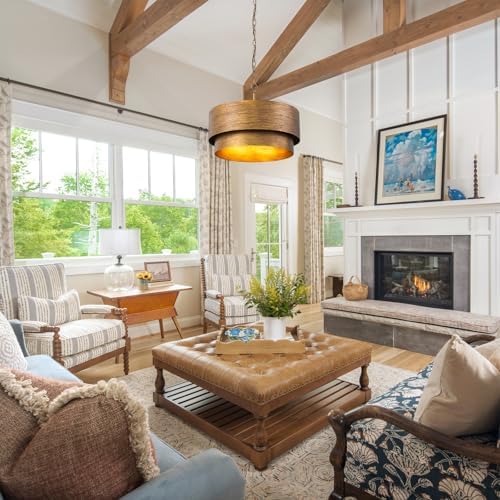 Farmhouse 20" Drum Chandelier, Copper Bronze