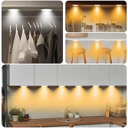 LED Under Cabinet Light, 6-Puck Motion Sensor, 3-Color