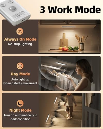 EZVALO 8-Inch Rechargeable Motion Sensor Lights, 2 Pack