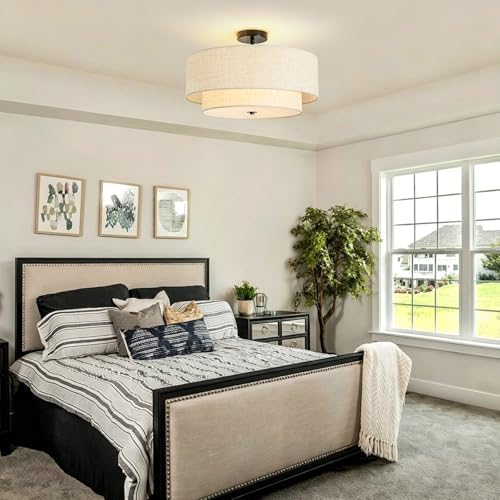 4-Light Semi Flush Mount Ceiling Light, 19.7 Inch