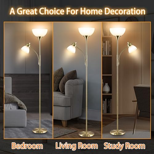 Dimmable Floor Lamp with 9W and 5W LED Bulbs