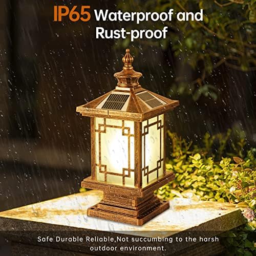 LED Solar Post Light, 15.7" X 7.3", Dimmable