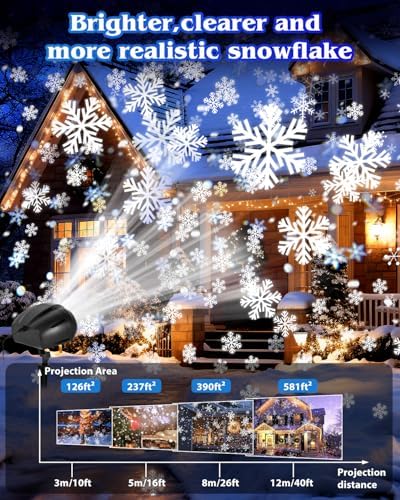 Christmas Snowflake Projector Lights, Double Head, Remote