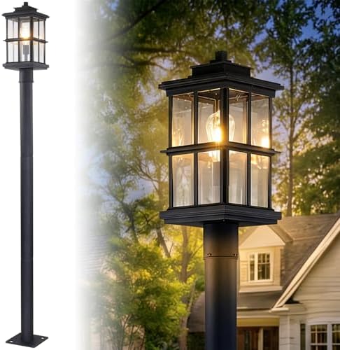 79′′ Outdoor Lamp Post Light with Warm Bulb, Aluminum IP54 Waterproof