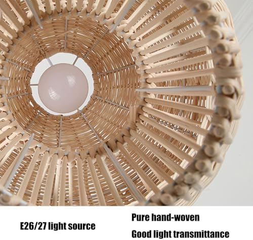 17.7" Boho Rattan Chandelier