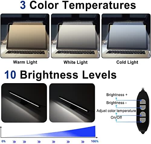 skybess USB Monitor Lamp Bar for Laptop, Adjustable Brightness