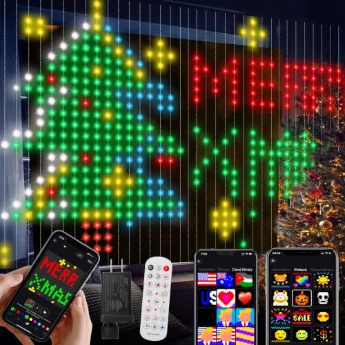 Smart Curtain Lights, 400 LED, 6.6 x 6.6 FT