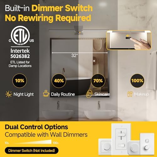 32-Inch Brushed Nickel LED Bathroom Vanity Light