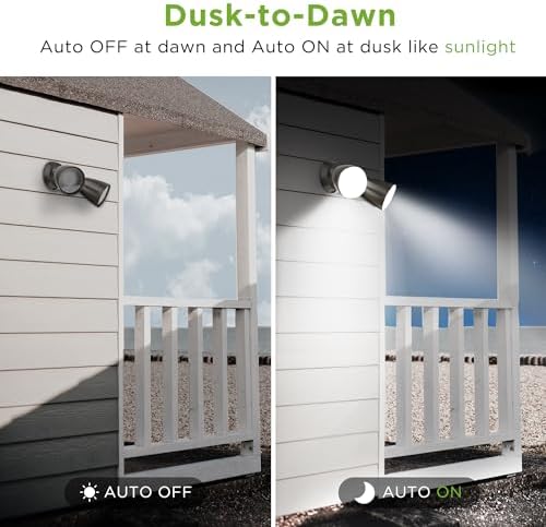 TIERONE Twin-Head LED Flood Light, 2-Pack, Dark Bronze