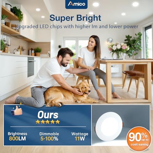 Amico 12 Pack 4 Inch LED Recessed Lighting