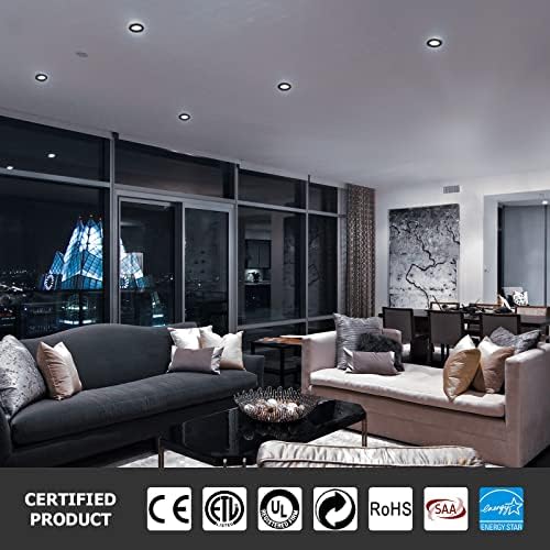POWERASIA 2 Pack 4 Inch LED Recessed Lighting, 5CCT Canless Wafer