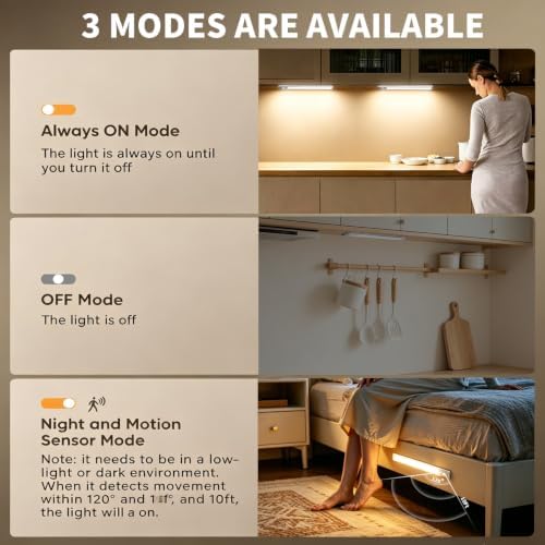 6Pack 9.5in Rechargeable Under Cabinet Lights