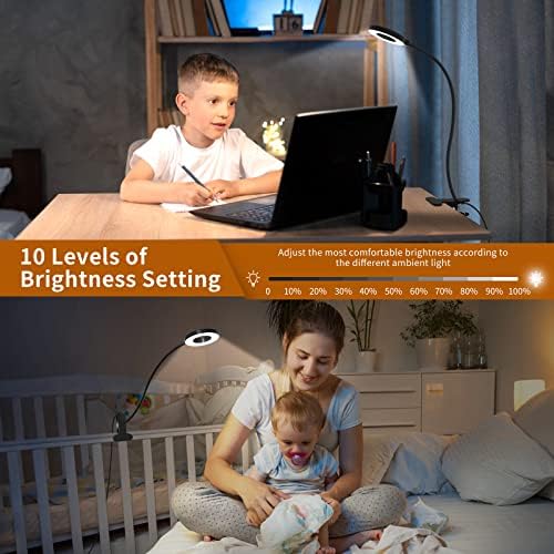 iZELL Desk Lamp, [3 Color Modes & 10 Brightness] LED Reading Light