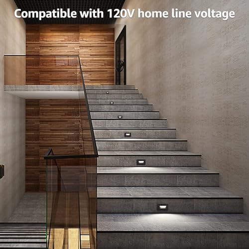 LEONLITE 3-Pack 5CCT LED Step Lights, Black