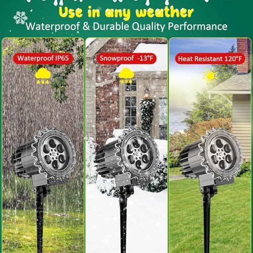 3D Snowflake LED Projector Lights, IP65 Waterproof