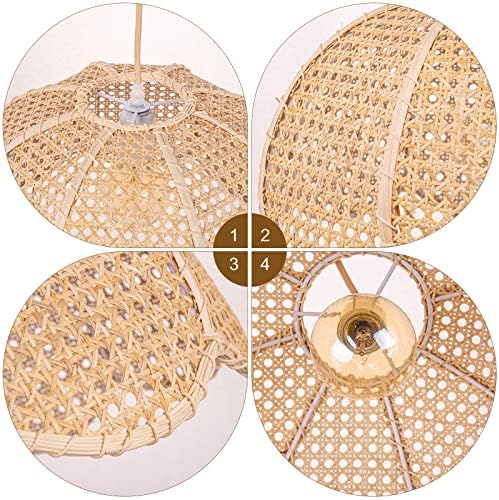 Arturesthome Woven Lotus Flower Pendant Light, 15.7″*9.8″