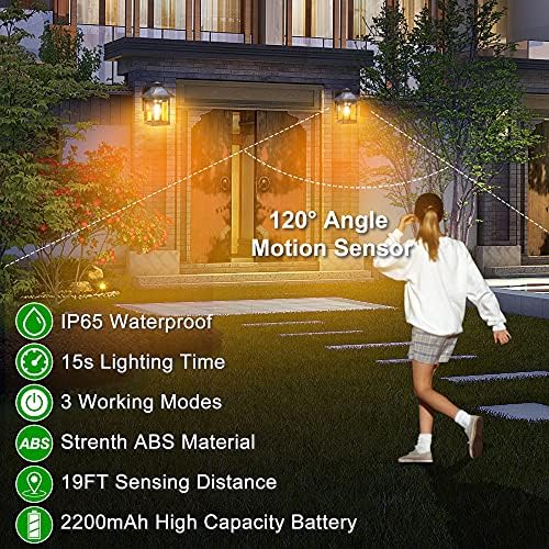 CYHKEE Solar Motion Sensor Wall Lanterns