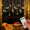 String Lights LED Curtain Light, 96 LED Snowflake Lights
