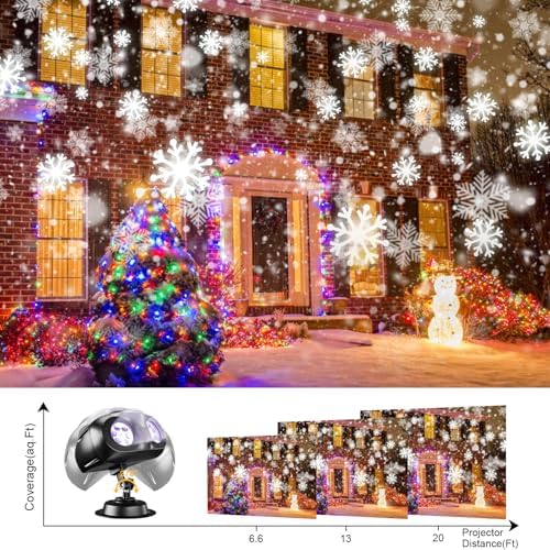 Christmas Snowflake Projector Lights with Remote Control