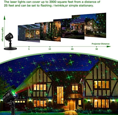 Christmas Laser Projector Lights, Red and Green Star Show