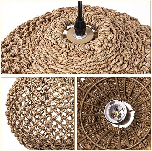 Arturesthome 1 Light Rattan Woven Pendant Lighting Fixture Lamp
