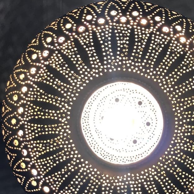 Moroccan Gold Brass Pendant Light, 17.70 Inch