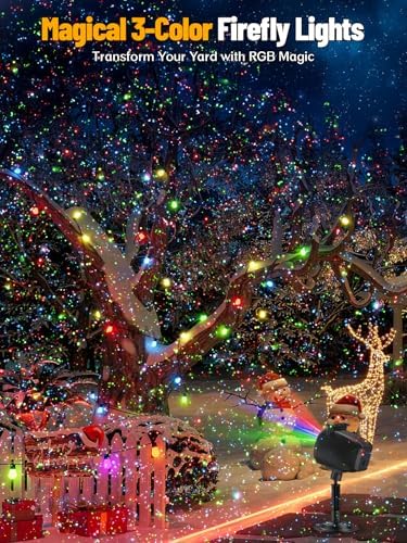 Christmas Projector Lights, 4 Festival Themes, 3 Color Firefly