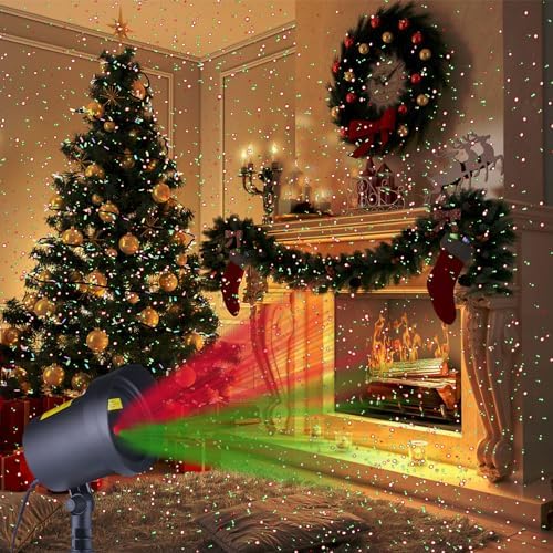Fisca Red and Green Star Christmas Projector Lights